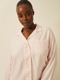 Soft Brushed Woven Pajama Top - Pink Stripe