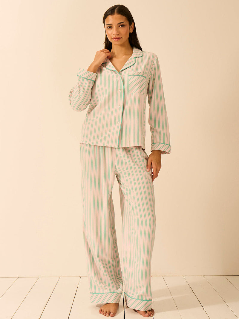 Soft Brushed Woven Pajama Top - Lady Garden
