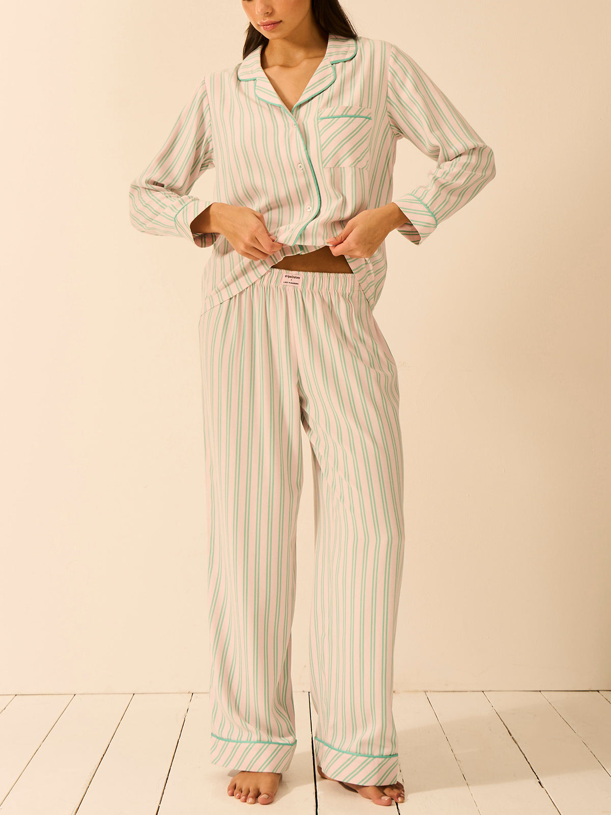 Soft Brushed Woven Pajama Bottoms - Lady Garden