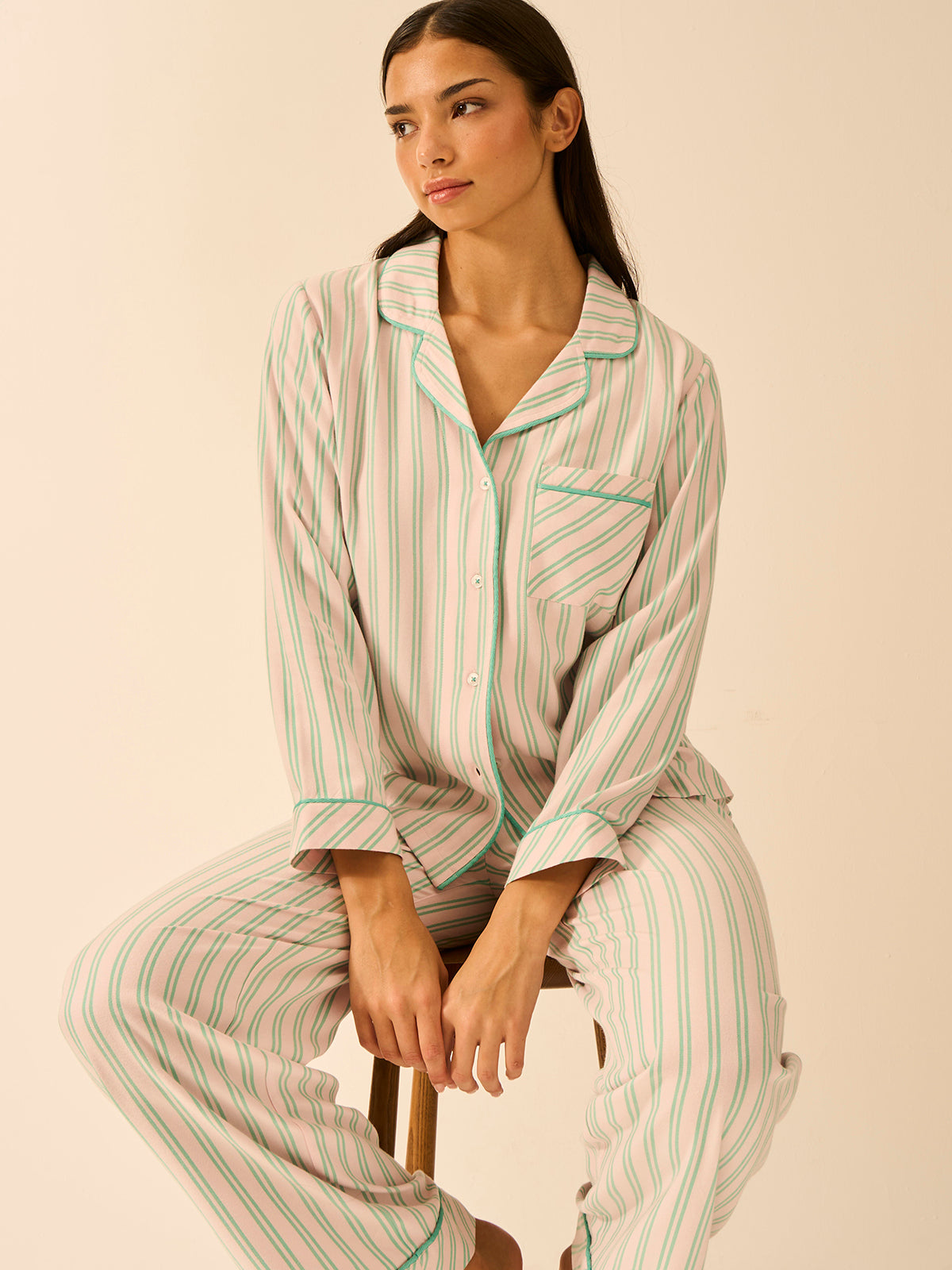 Soft Brushed Woven Pajama Bottoms - Lady Garden