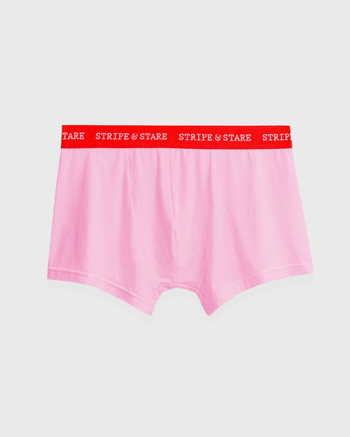 Unisex Boxer - Pink and Red Contrast Stripe & Stare