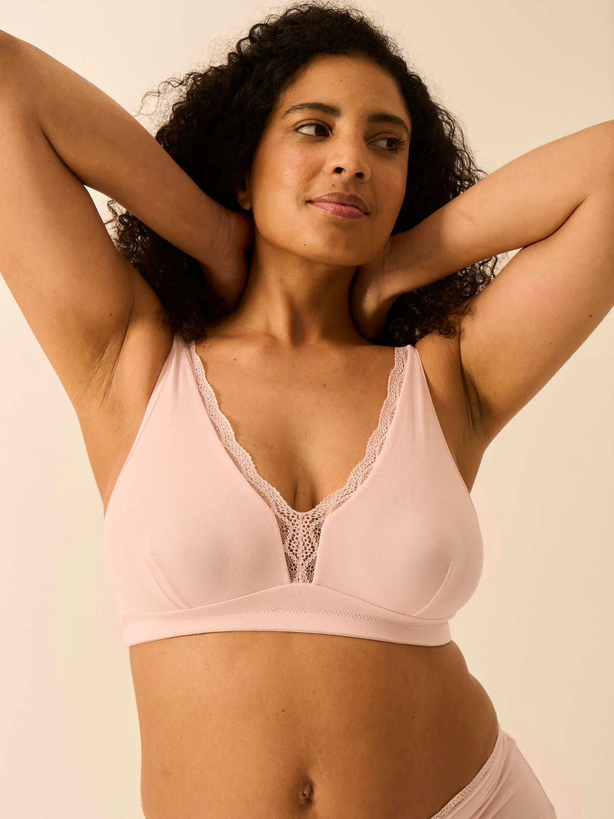 Lace Plunge Bra - Pink-a-boo
