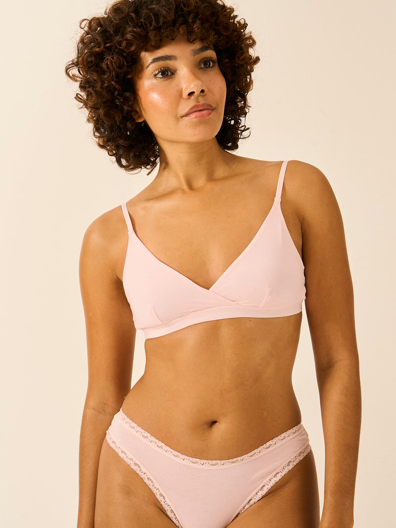 Crossover Bra - Pink-a-boo