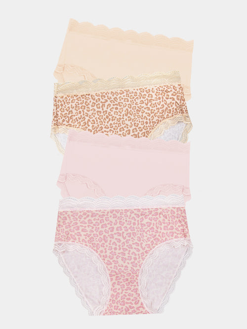 High Rise Brief Four Pack - Pink-a-Boo Leopard Charming Garment Enterprises Co