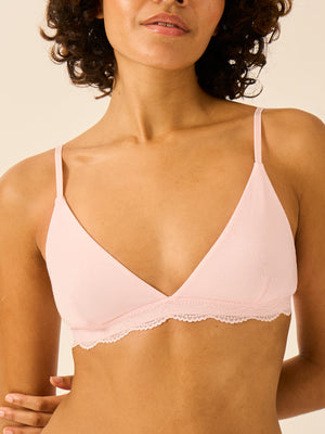 Triangle Lace Bra - Pink-a-boo