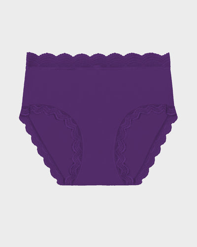 High Rise Brief - Plum Stripe & Stare