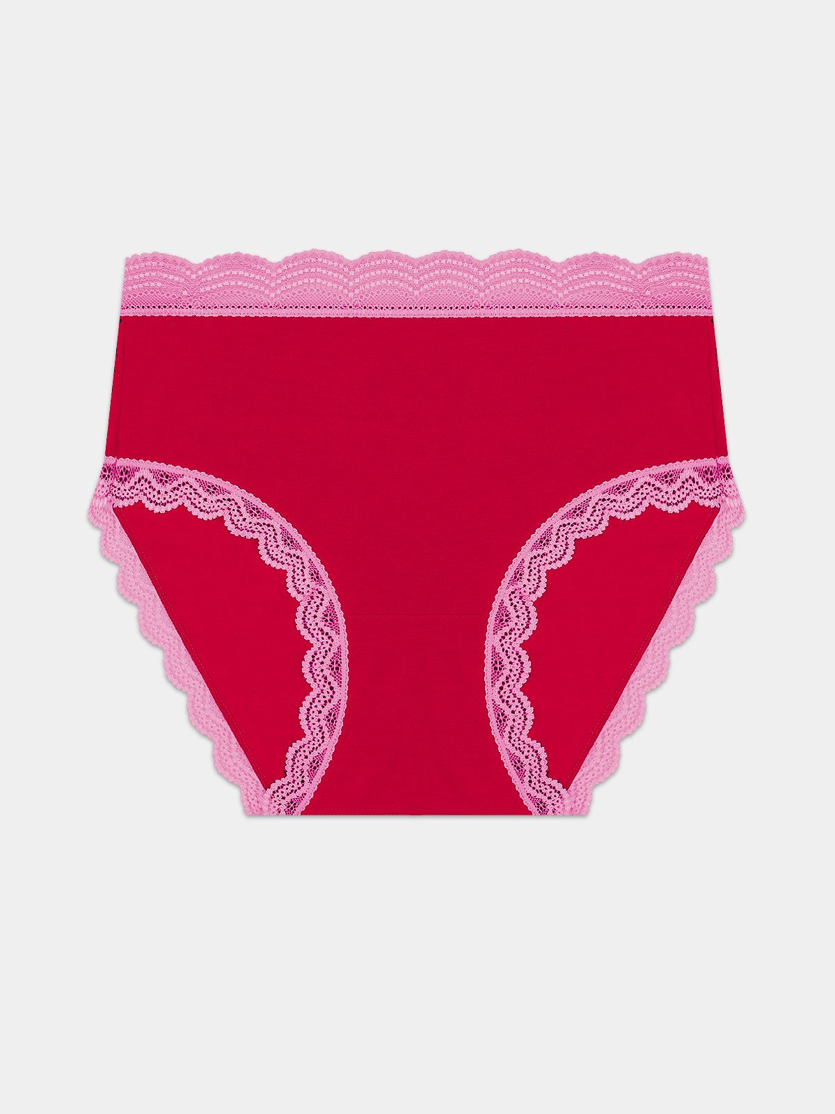 High Rise Brief- Lipstick Red & Pink Cosmos