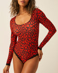 Plunge Long Sleeve Bodysuit -  RIXO Loveheart