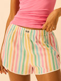 Soft Brushed Woven Pajama Shorts - Roll With It Stripe