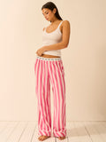 Soft Brushed Woven Pajama Bottoms - Rose Stripe