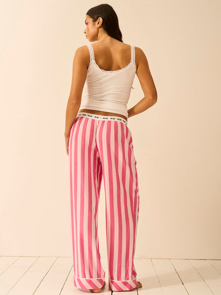 Soft Brushed Woven Pajama Bottoms - Rose Stripe