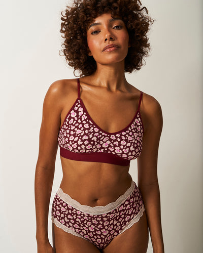 High Rise Brief - Rouge Leopard Stripe & Stare