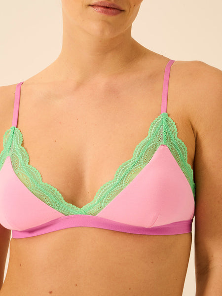 Light Lace Triangle Bra - Candy Floss Brights