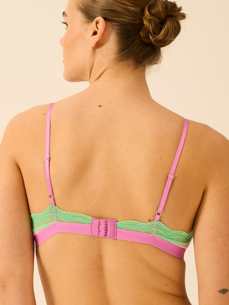 Light Lace Triangle Bra - Candy Floss Brights