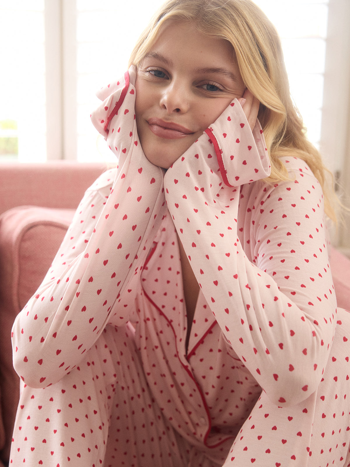 Long Pajama Set - Mini Heart