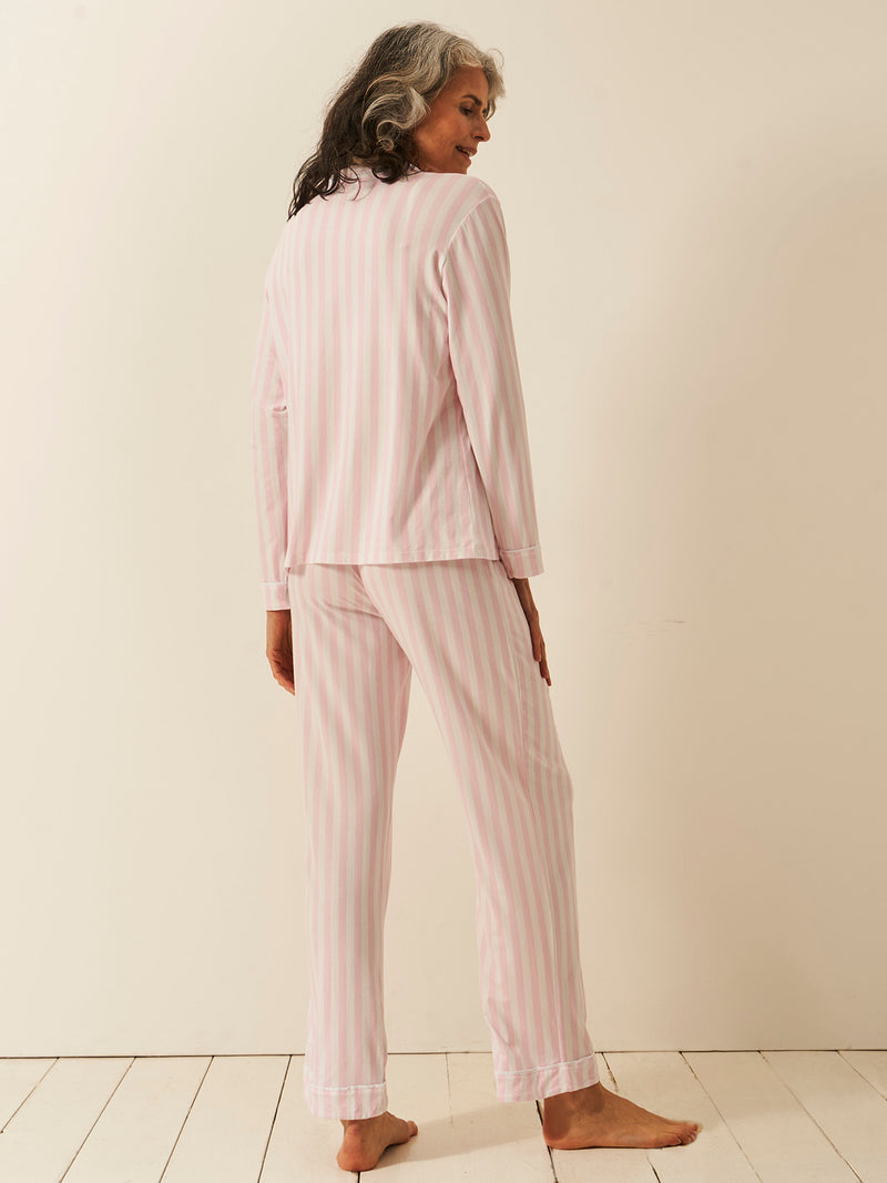 Long Pajama Set - Pale Pink Stripe