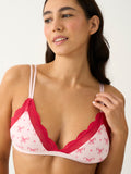 Light Lace Triangle Bra  - Santa Baby