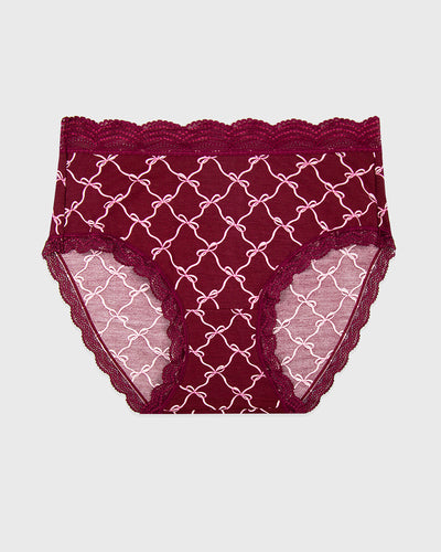 High Rise Brief - Rouge Bow Stripe & Stare