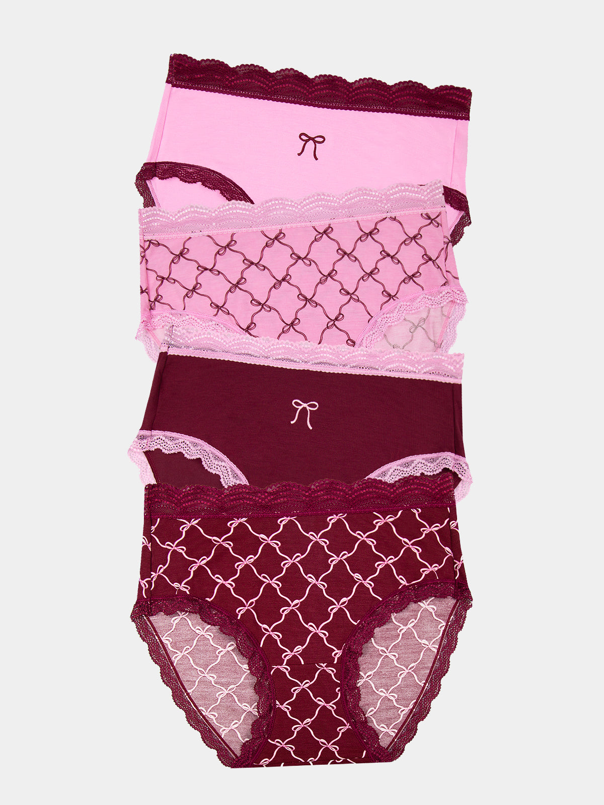 High Rise Brief Four Pack - Say it with a Bow Wholegood Inter-United Ltd