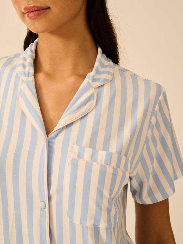 Short Pajama Set - Serenity Stripe