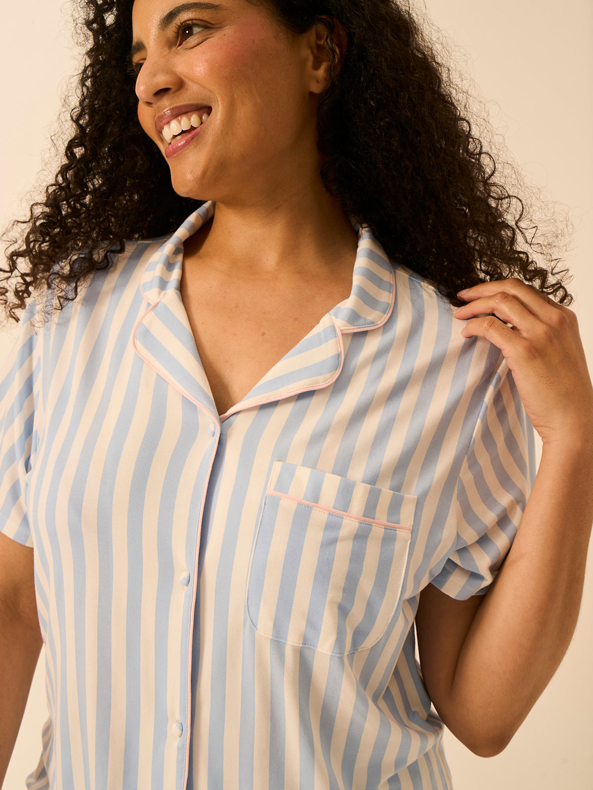Short Pajama Set - Serenity Stripe