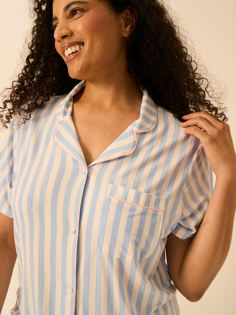 Short Pajama Set - Serenity Stripe