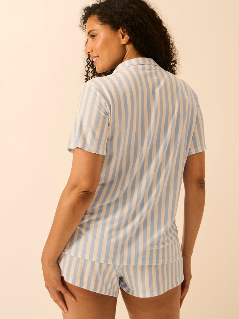 Short Pajama Set - Serenity Stripe