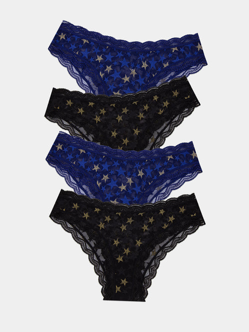 Mesh Brazilian Brief Four Pack - Shine Like a Star