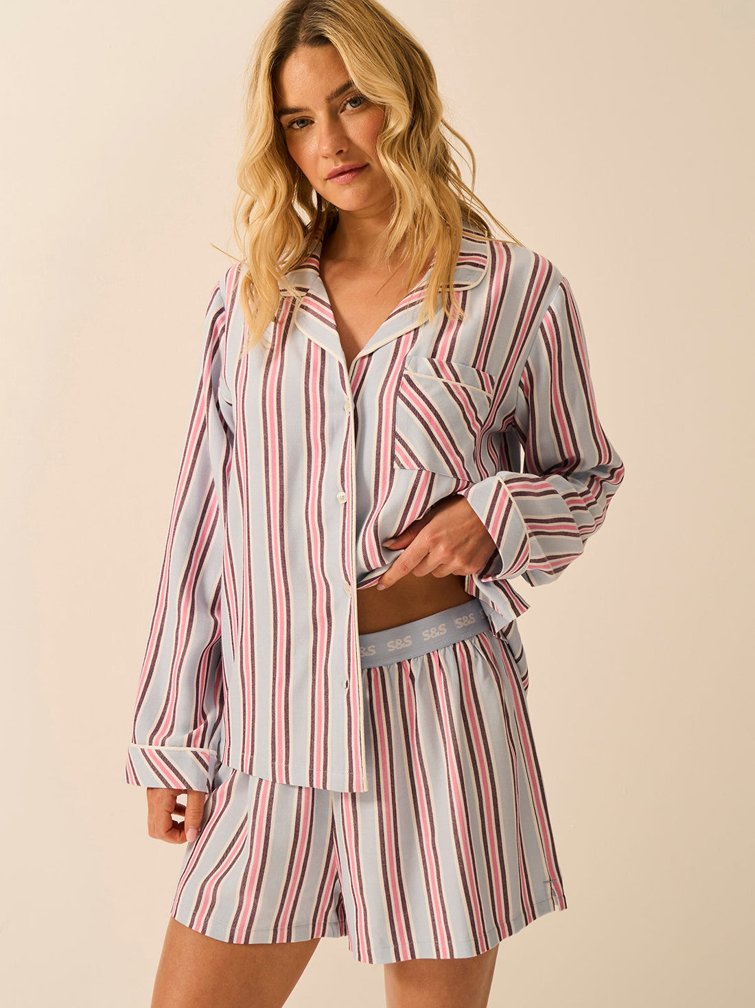 Soft Brushed Woven Pajama Shorts - Slumber Stripe