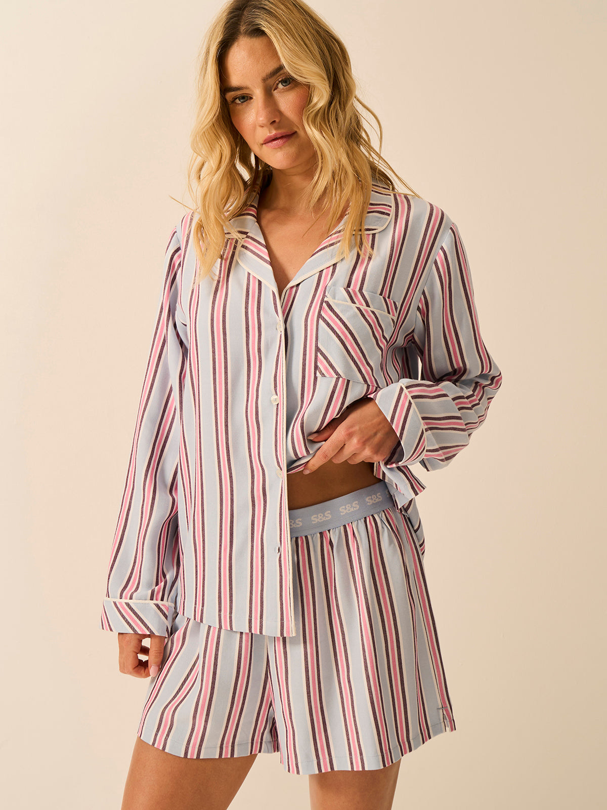 Soft Brushed Woven Pajama Shorts - Slumber Stripe