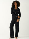 Long Pajama Set - Black & Pale Pink