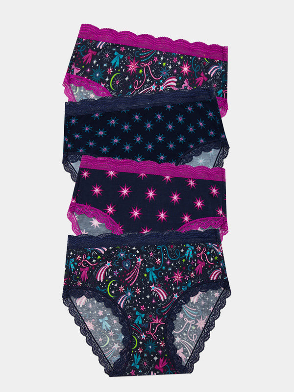 High Rise Brief Four Pack - Sparkling Skies Wholegood Inter-United Ltd