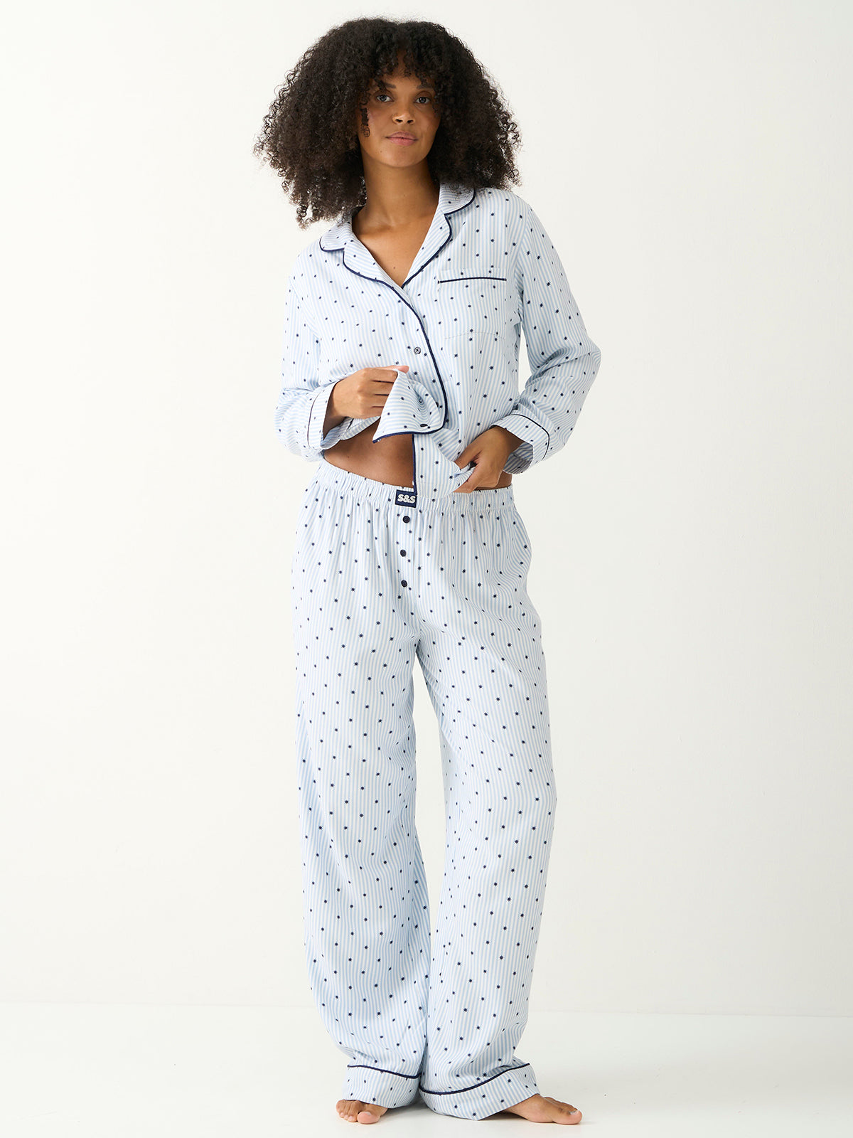 Soft Brushed Woven Pajama Top - Stripe & Shine