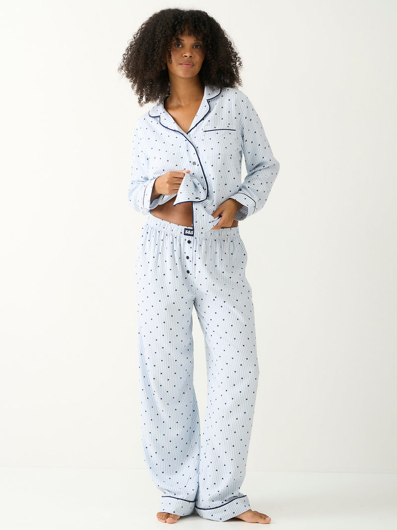 Soft Brushed Woven Pajama Top - Stripe & Shine