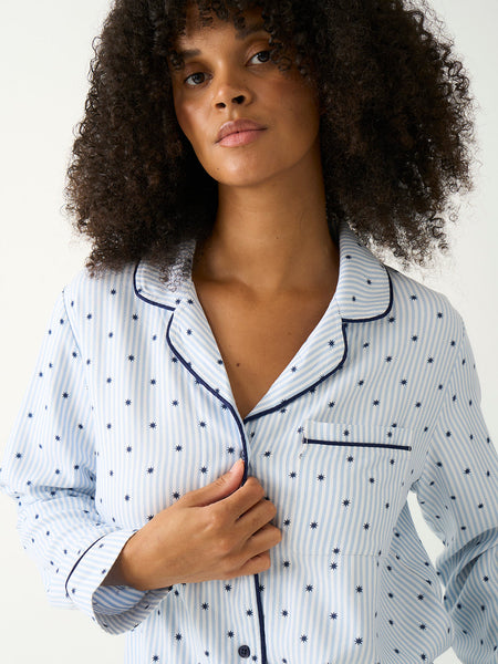 Soft Brushed Woven Pajama Top - Stripe & Shine