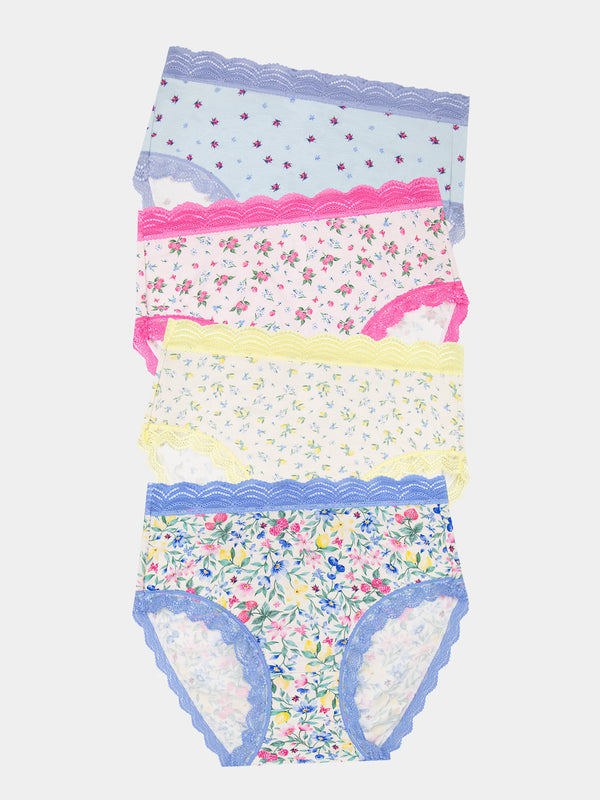 High Rise Brief Four Pack - Summer Garden Stripe & Stare