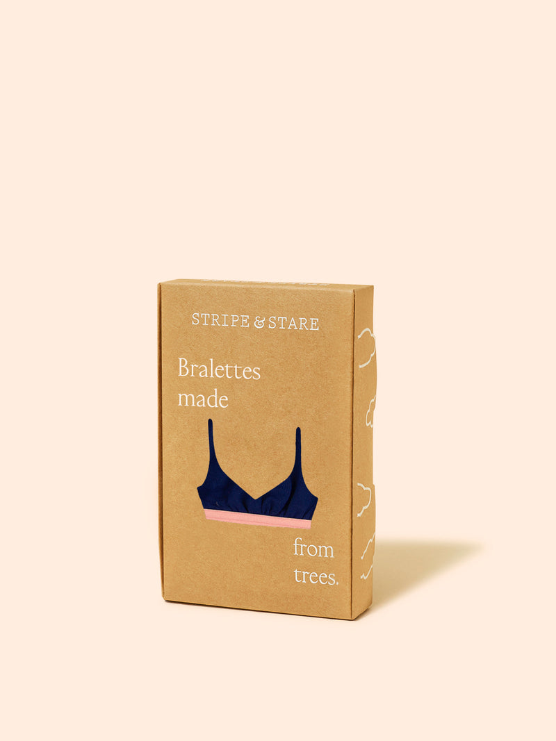 T-Shirt Bra - Navy & Neon Peach