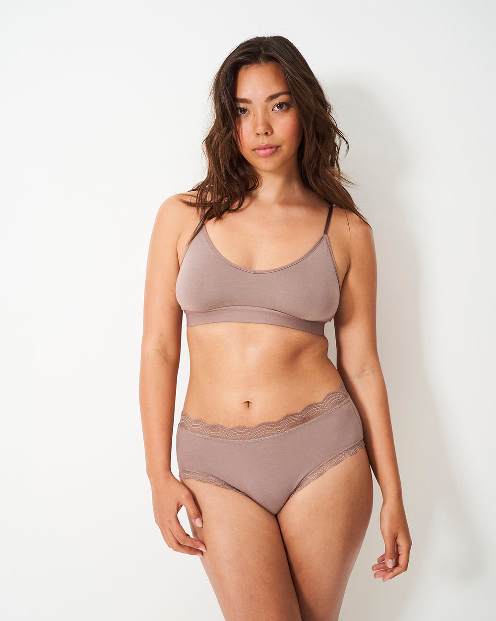 High Rise Brief Four Pack - Taupe Stripe & Stare®