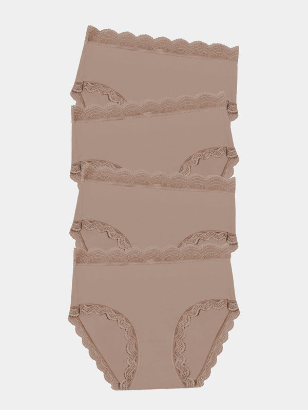 High Rise Brief Four Pack - Taupe