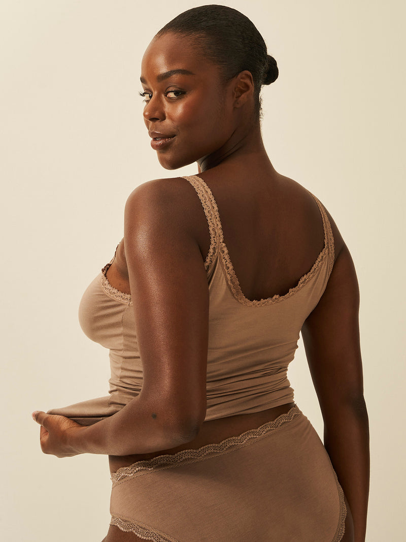 Lace Cami - Taupe | TENCEL™ Underwear – Stripe & Stare USA