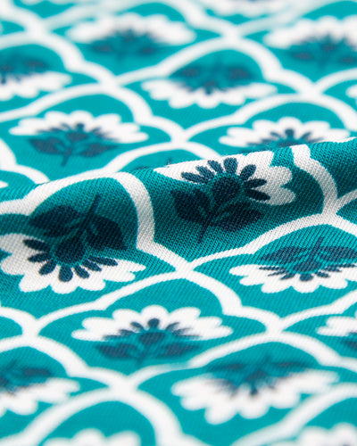 The Original Brief - Teal Floral Tile Stripe & Stare