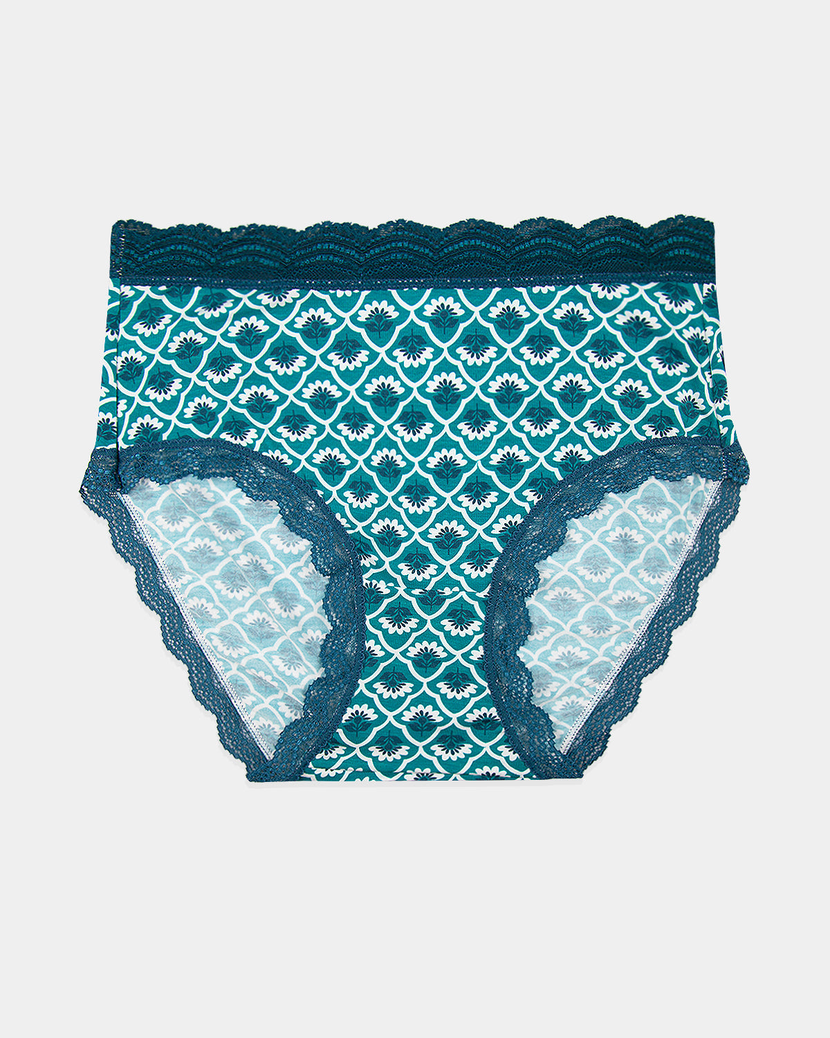 High Rise Brief - Teal Floral Tile Charming Garment Enterprises Co