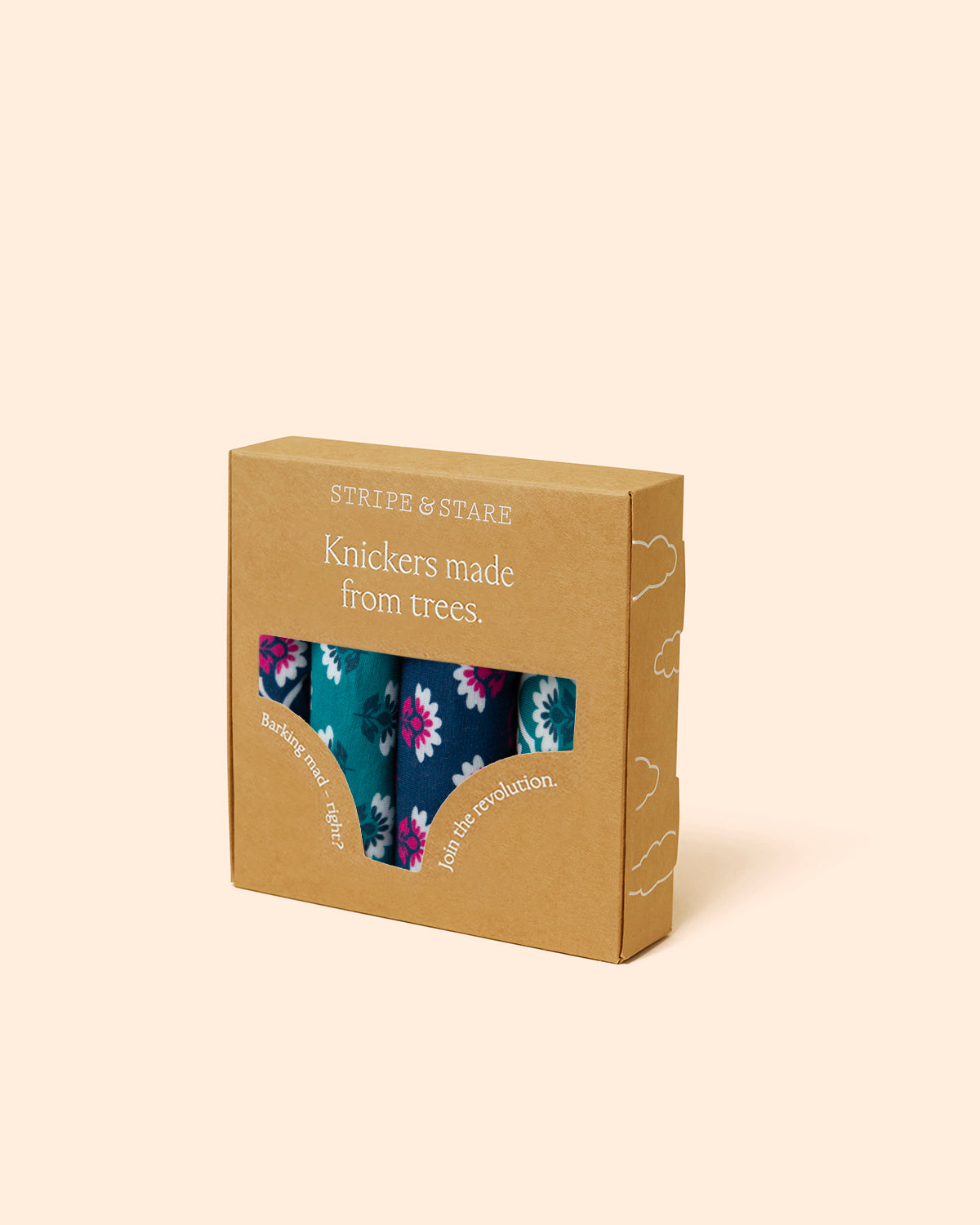 The Original Brief Four Pack - Teal Floral Tile Charming Garment Enterprises Co