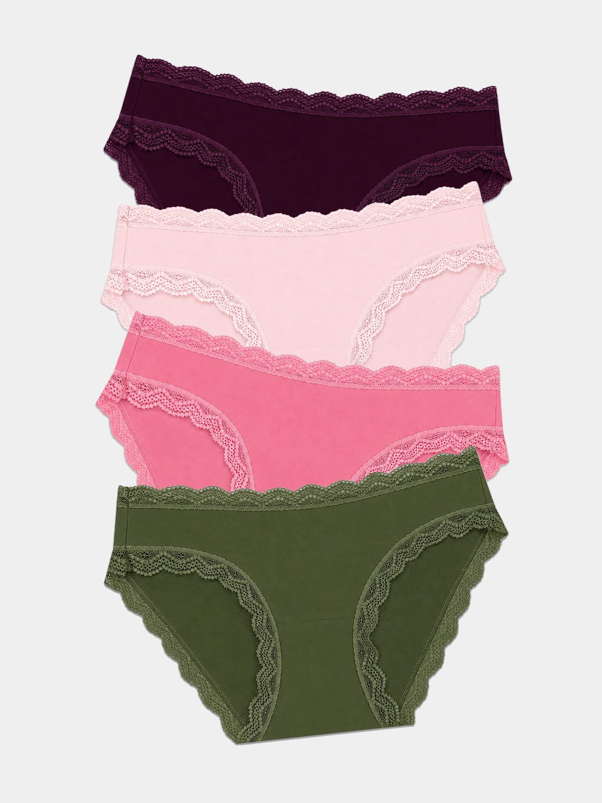 The Original Brief Four Pack - Black Cherry & Olive