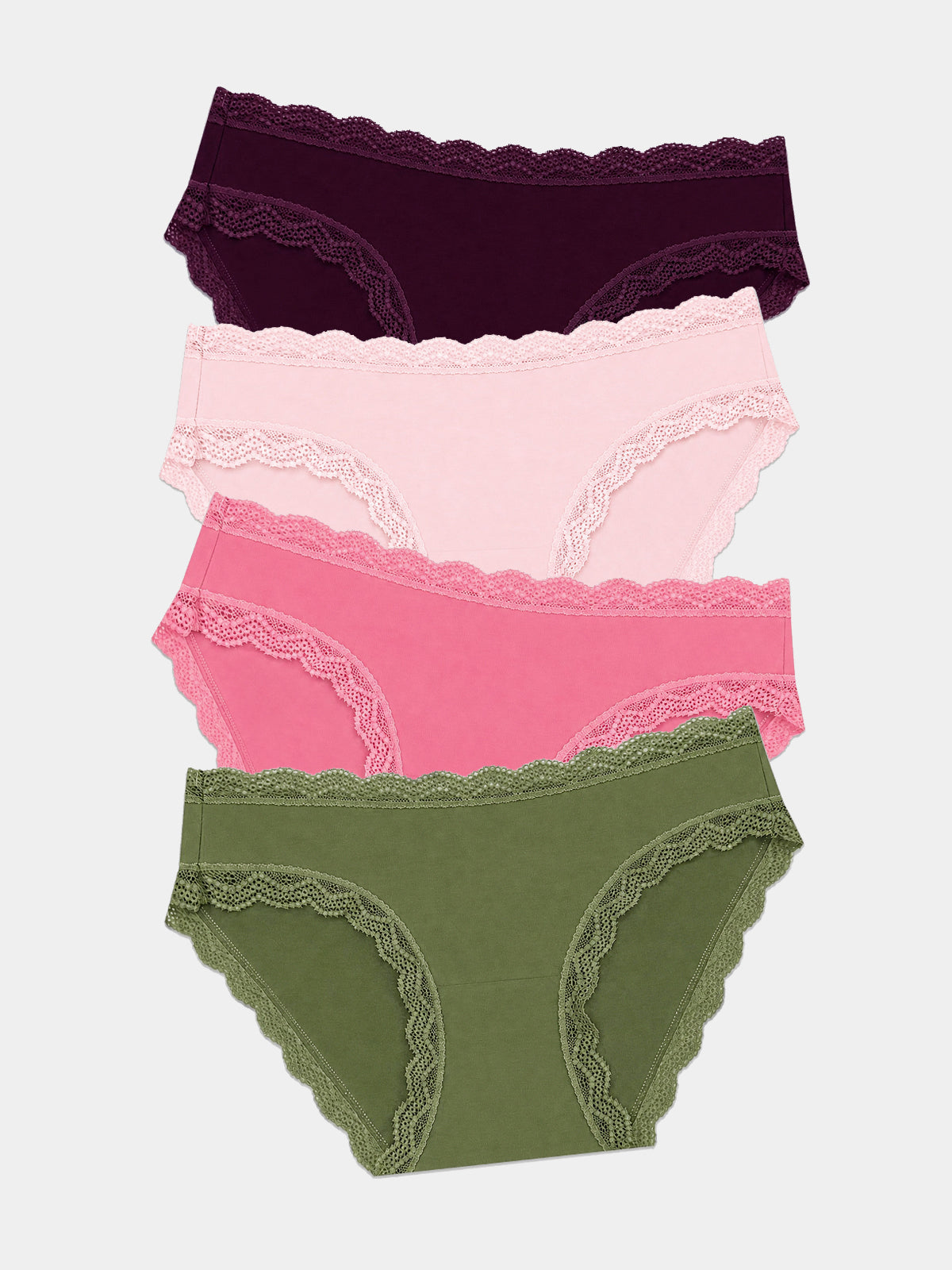 The Original Brief Four Pack - Black Cherry & Olive