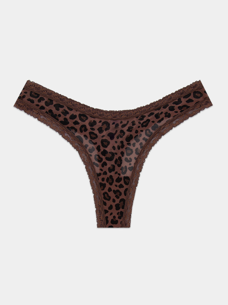 Mesh Thong - Chocolate Leopard