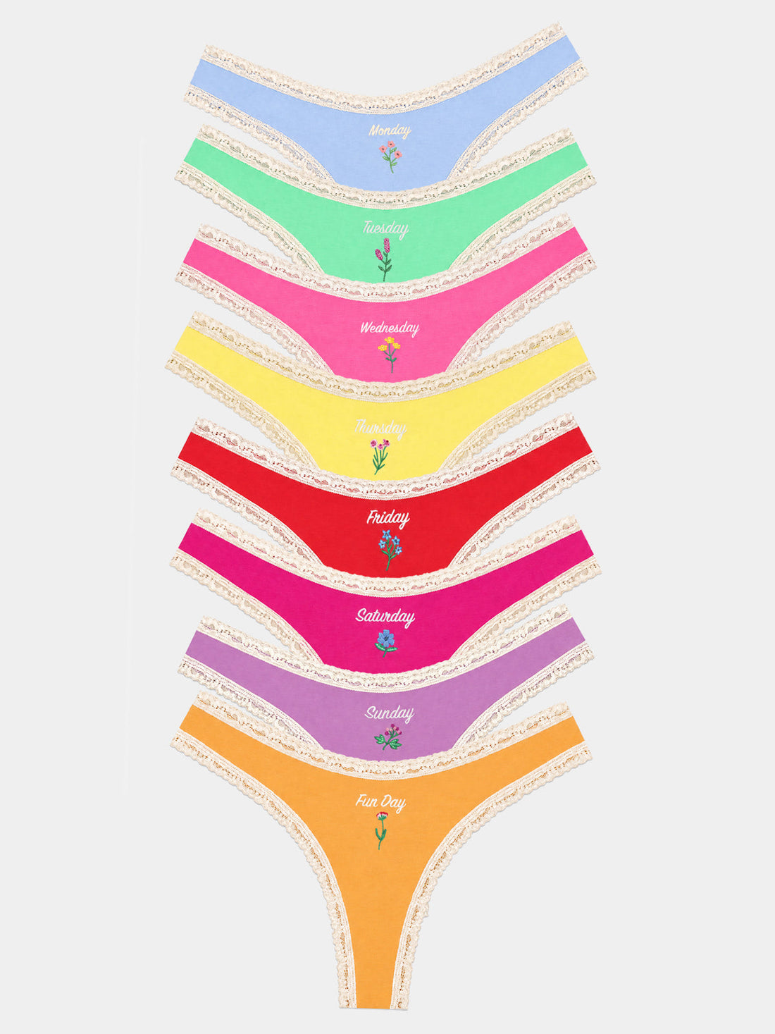 Thong Eight Pack - Days of the Week
