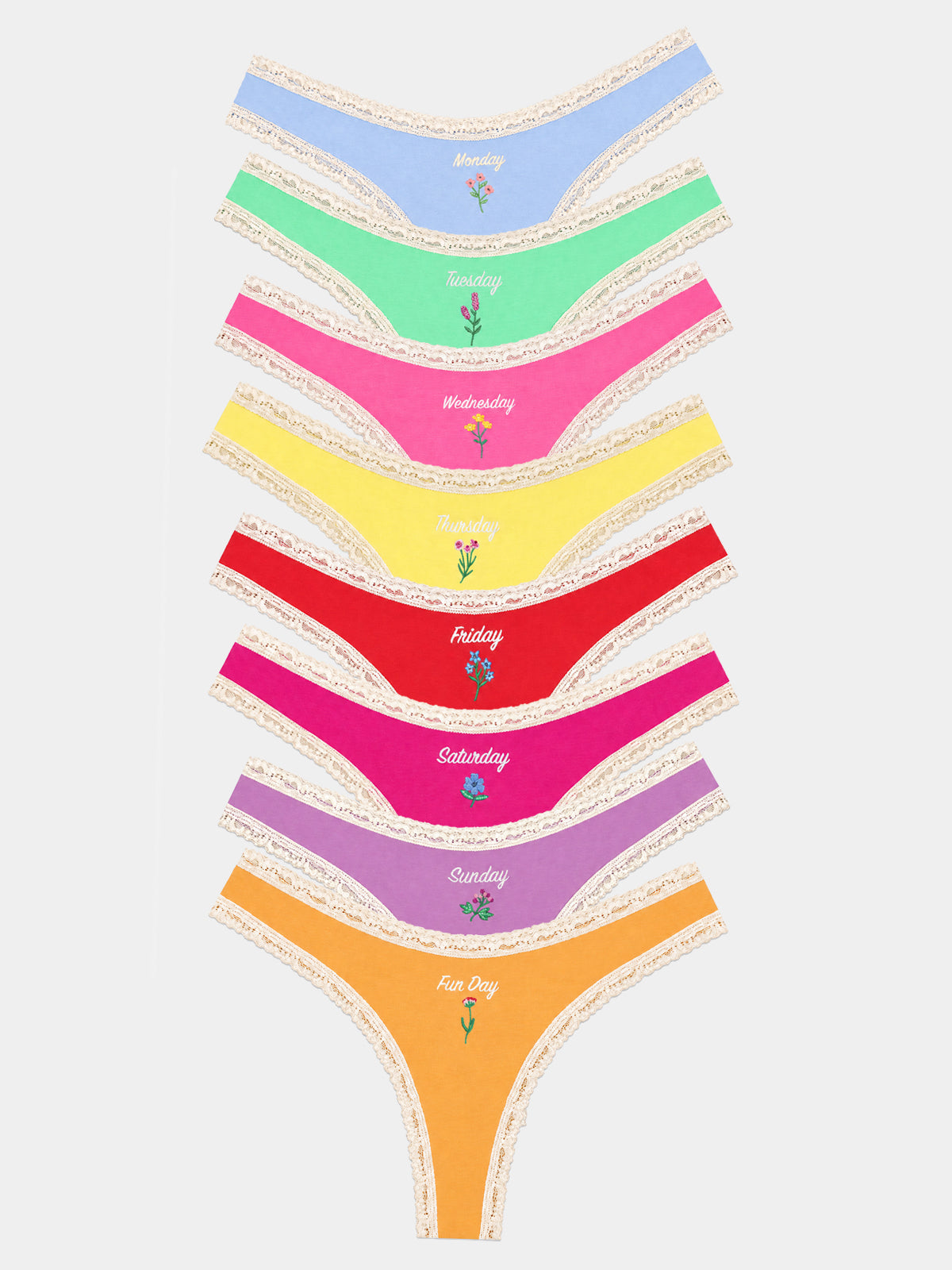 Thong Eight Pack - Days of the Week
