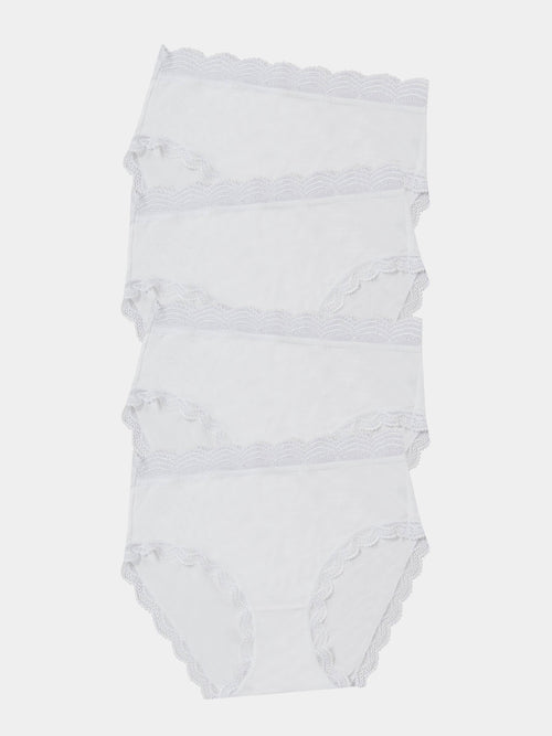 High Rise Brief Four Pack - White