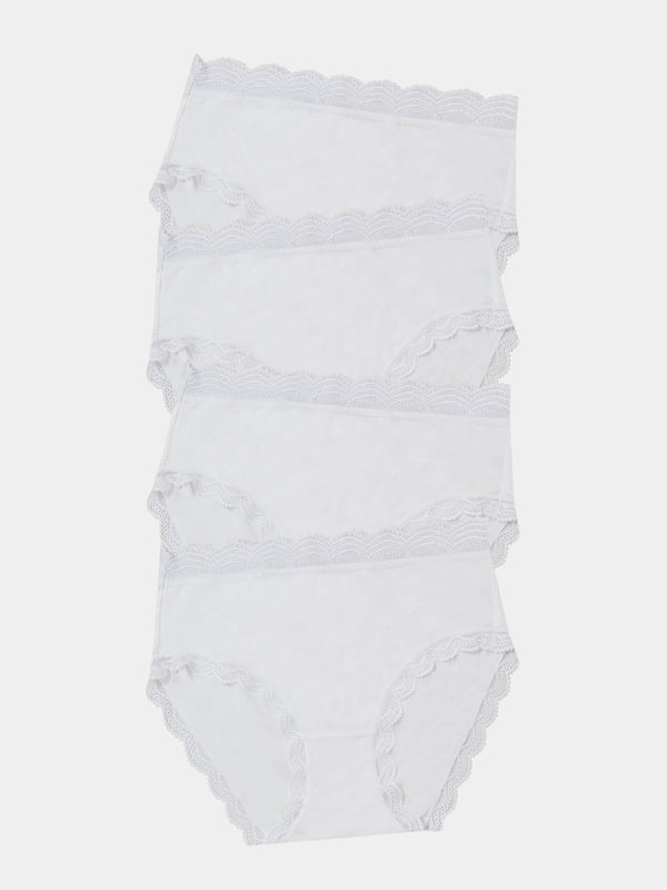 High Rise Brief Four Pack - White